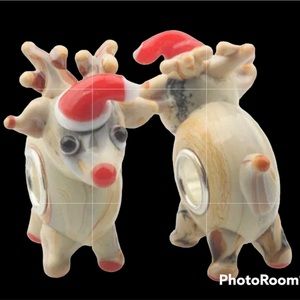 NEW•Murano Glass Reindeer DIY charm